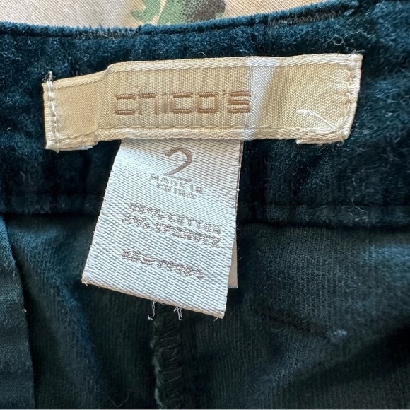 Chico's women's size 2 goddess green velvet pants - Picture 3 of 3